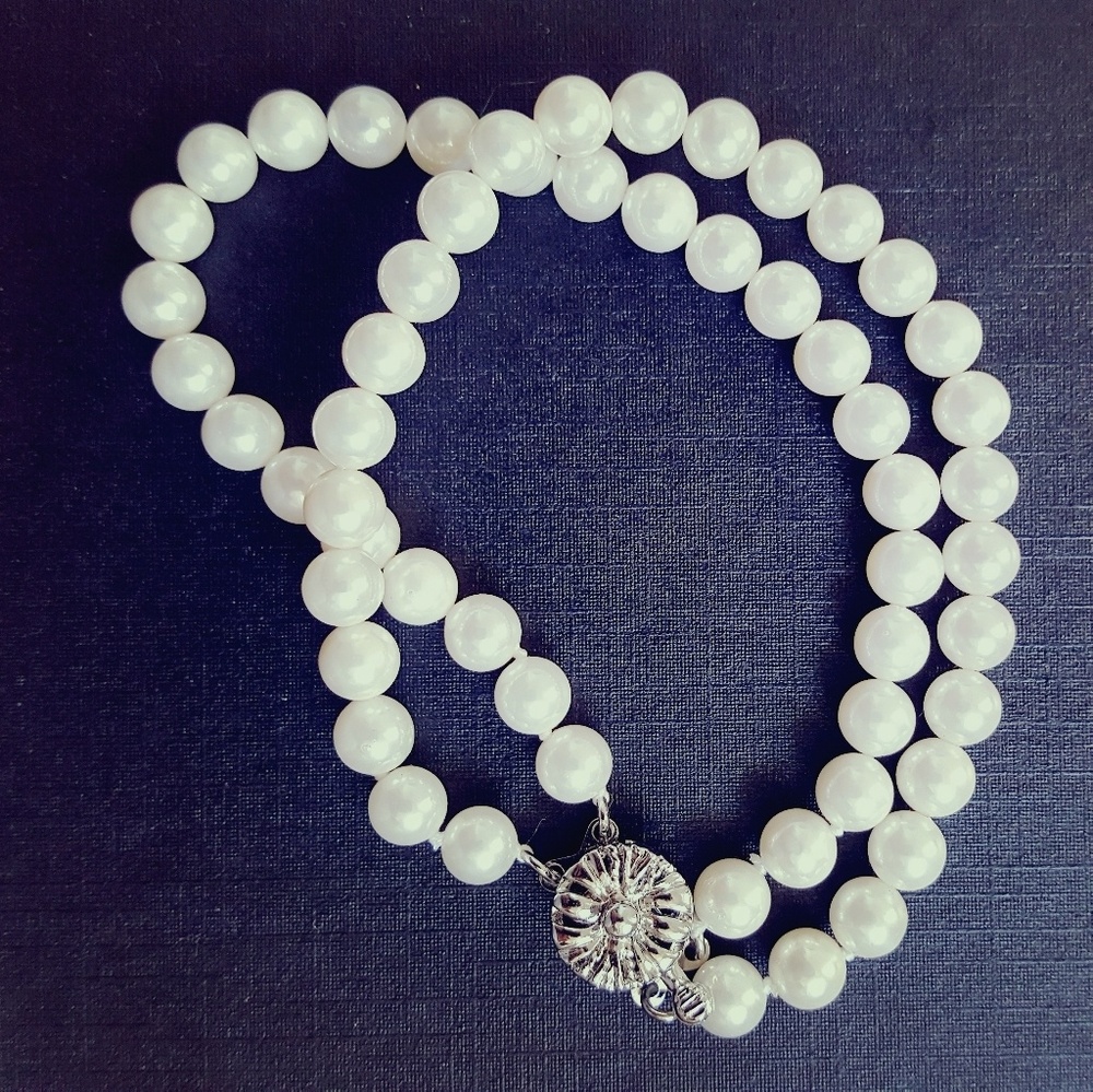 Grace Kelly Double Strand Pearl Bracelet